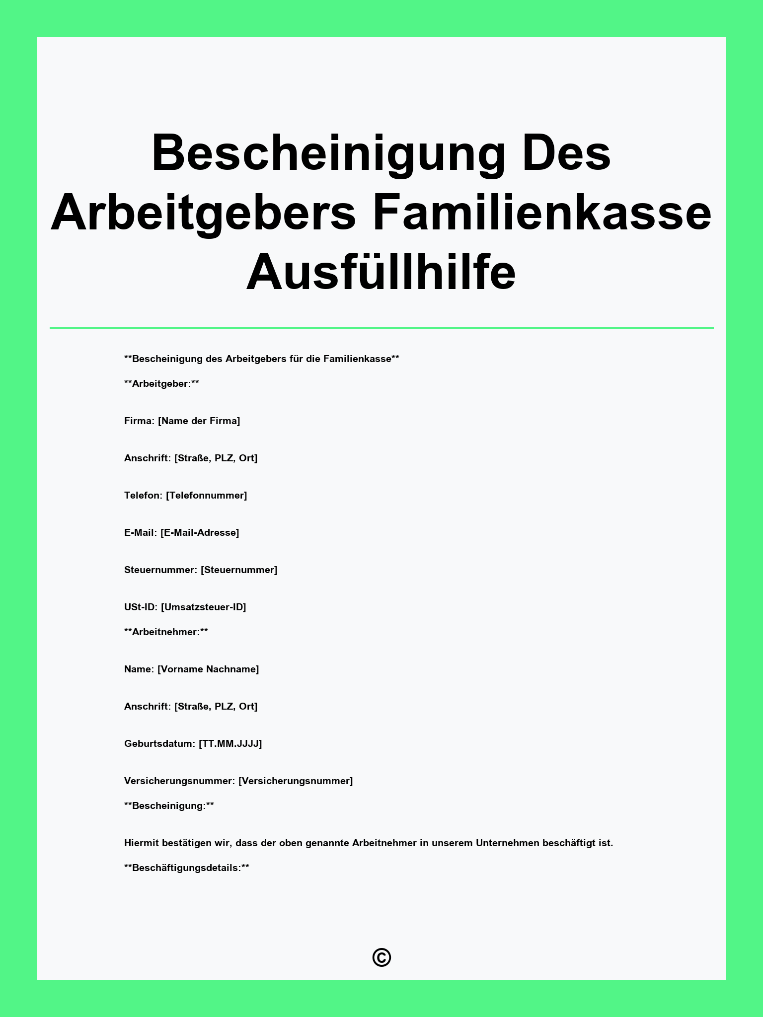 Bescheinigung Des Arbeitgebers Familienkasse Ausfüllhilfe