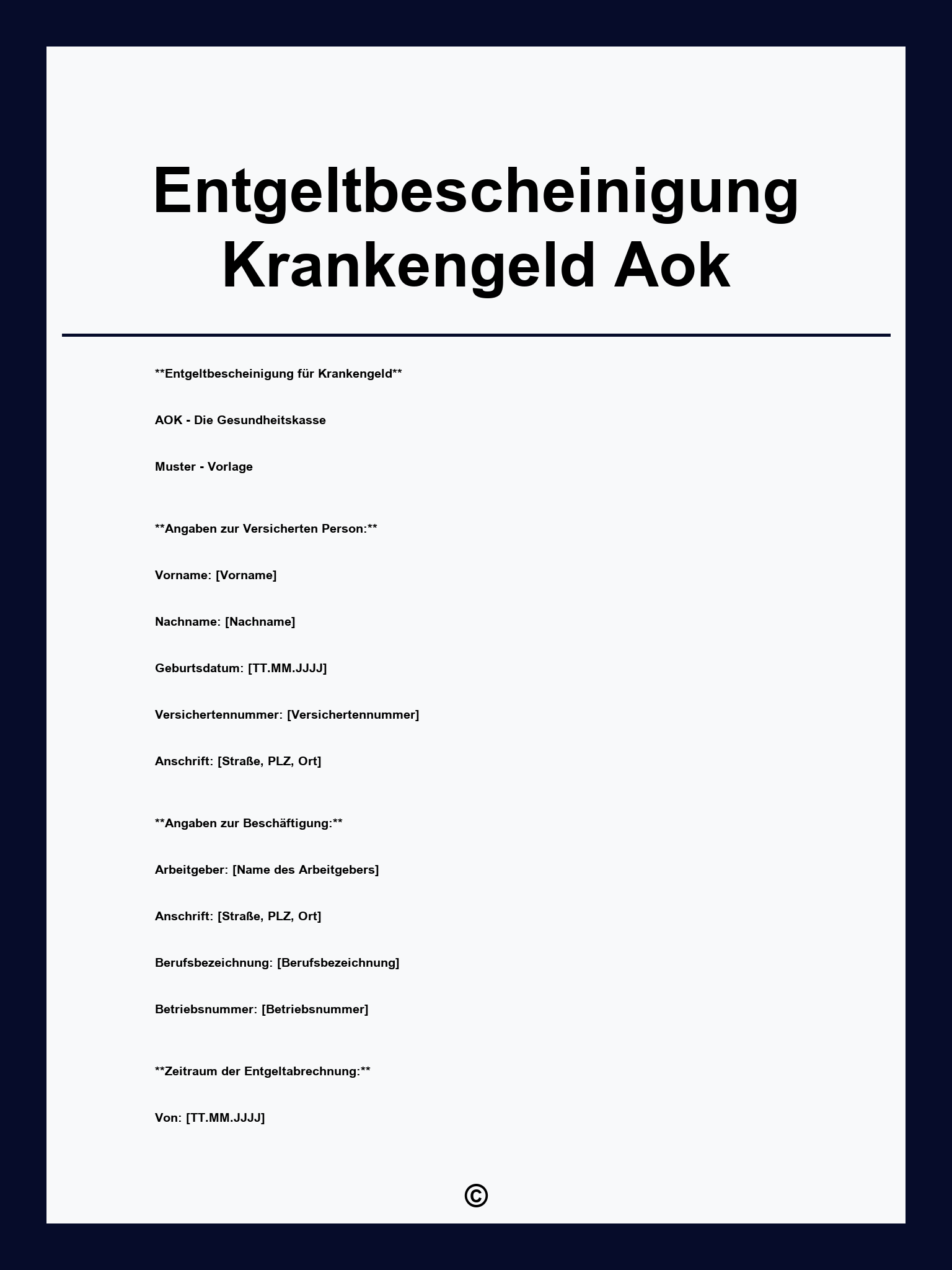 Entgeltbescheinigung Krankengeld Aok