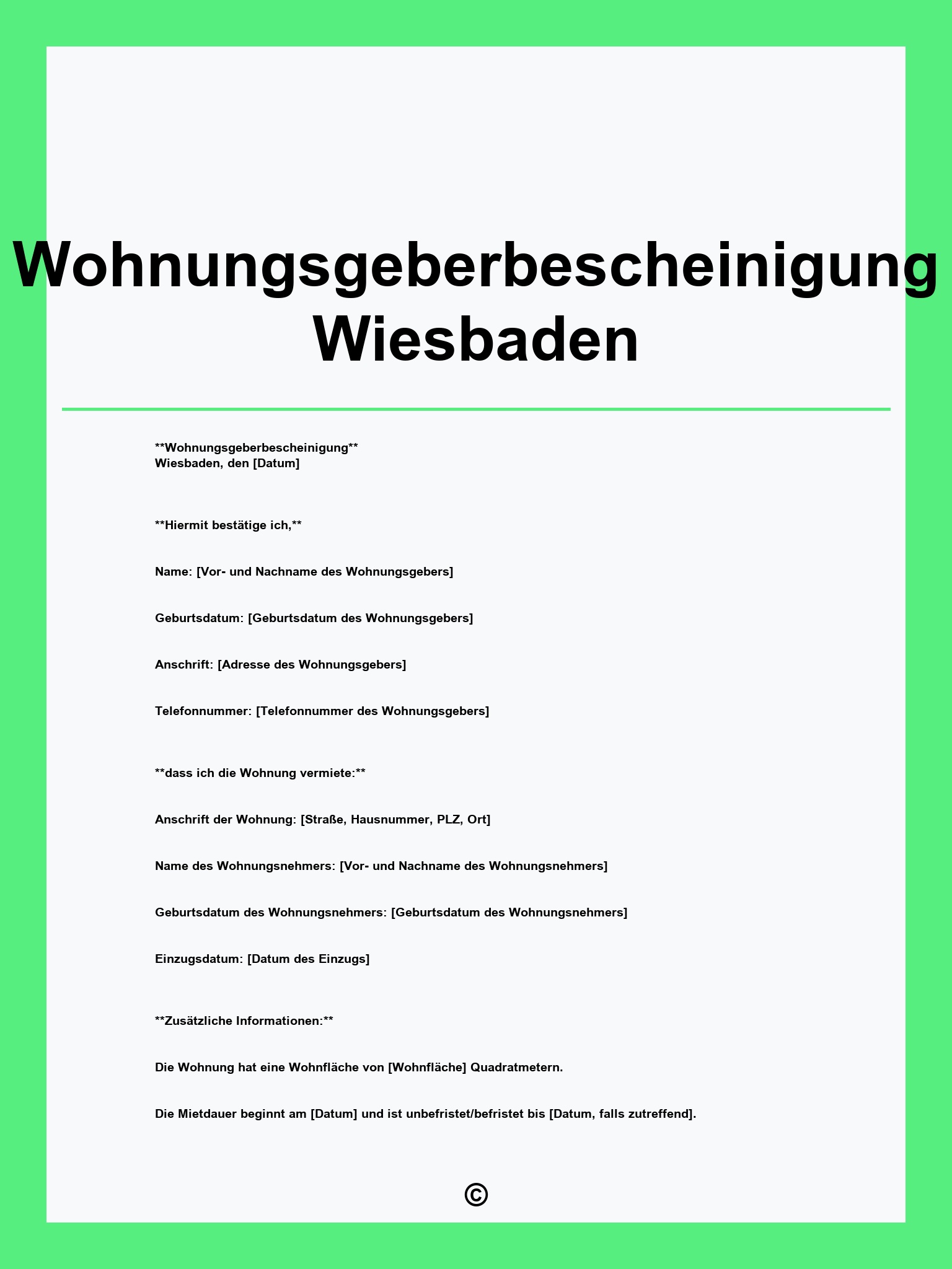 Wohnungsgeberbescheinigung Wiesbaden
